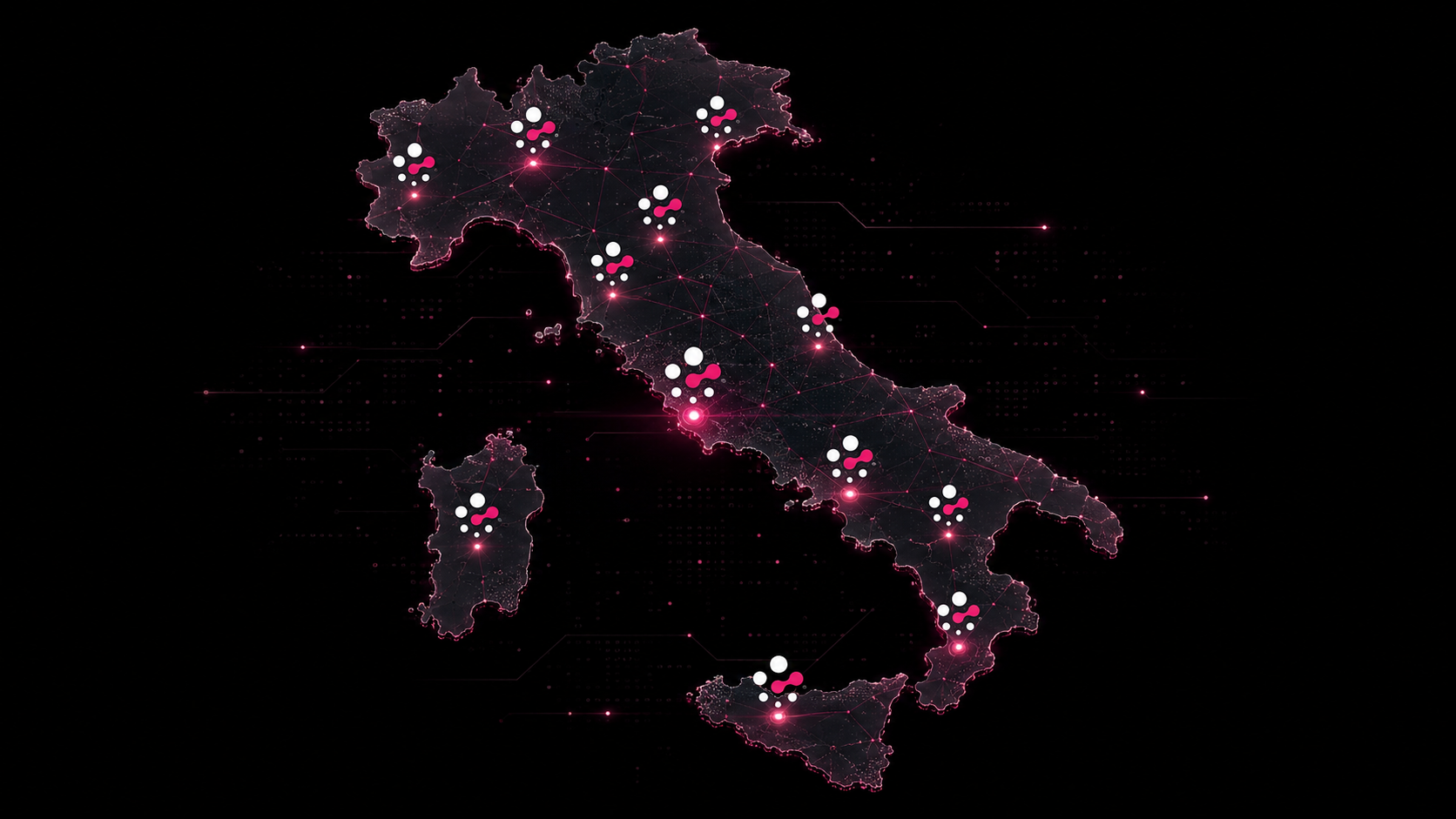 Mappa dell'Italia con la rete dei Resilience Point